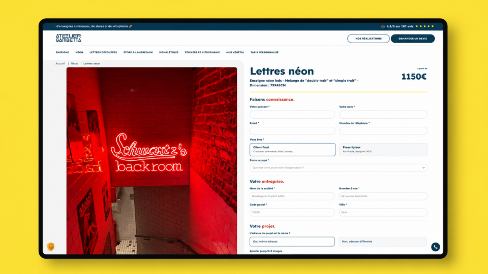 Site Atelier Gambetta — version mobile