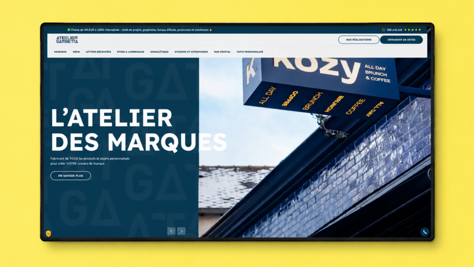 Site Atelier Gambetta — page d'accueil