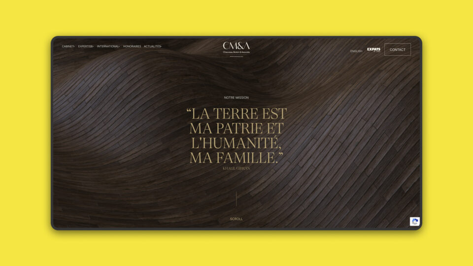 Site CM&A Associés — page d'accueil