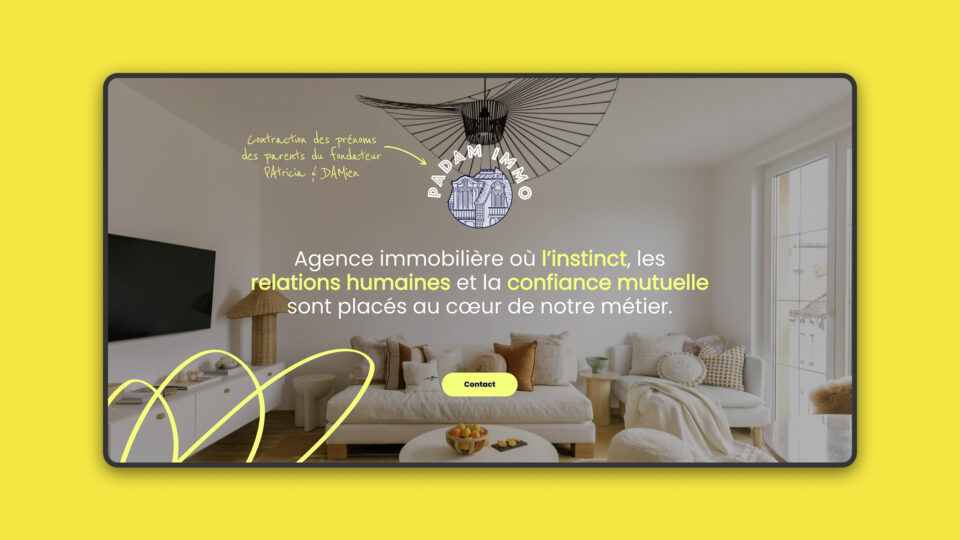 Site Padam Immo — page d'accueil