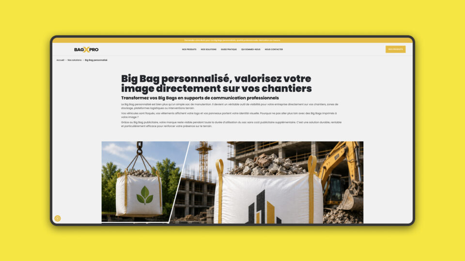 Site Bag X Pro — parcours de conversion