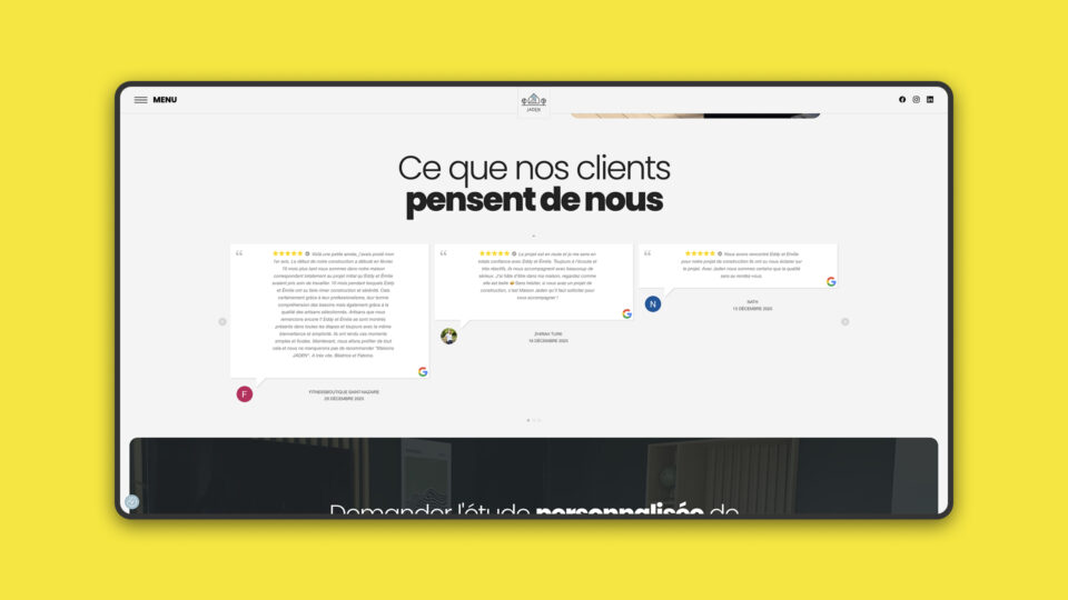 Site Maison Jaden — version mobile