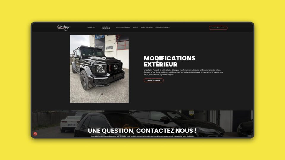 Site Car Design France — version mobile