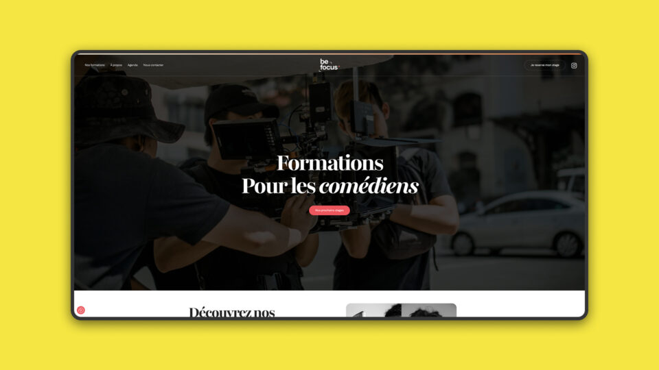 Site Be Focus — page d'accueil