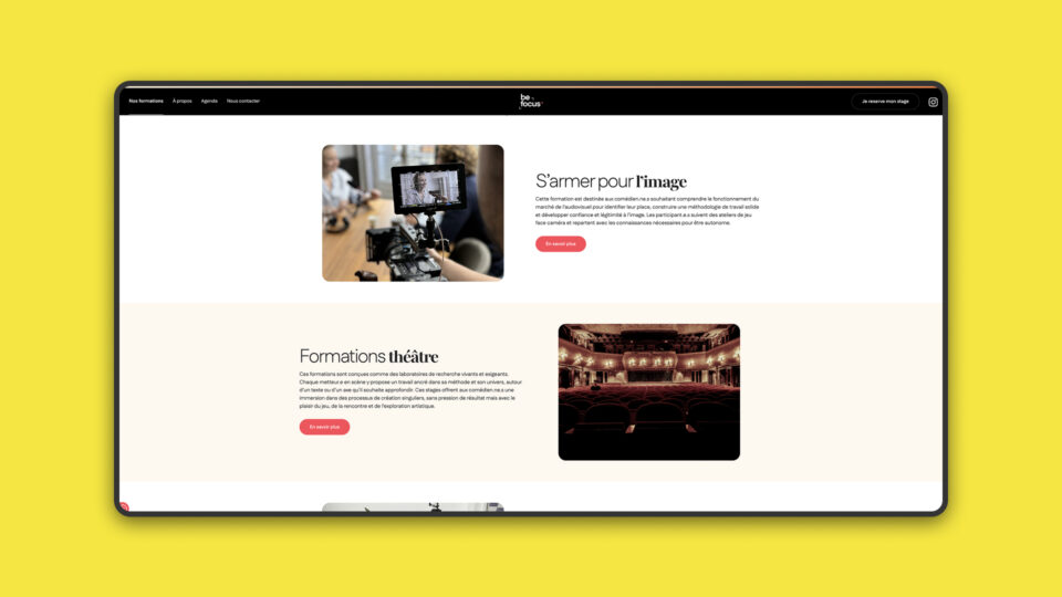 Site Be Focus — version mobile
